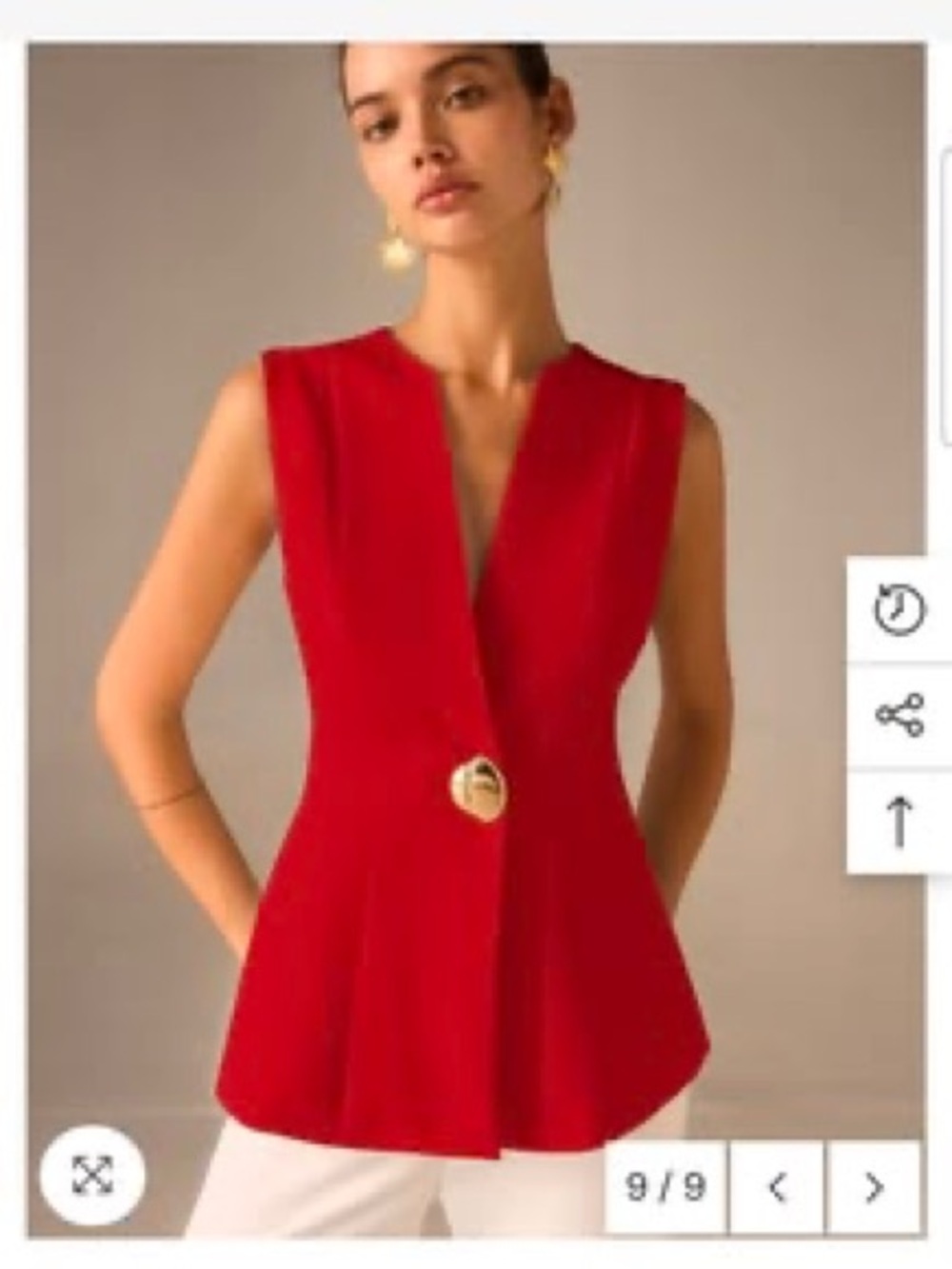 Commense Single Button V-Neck Vest